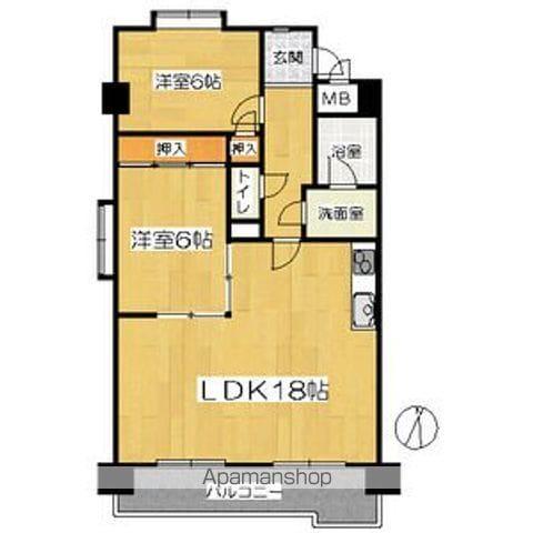 学戸スカイマンション(2LDK/1階)の間取り写真