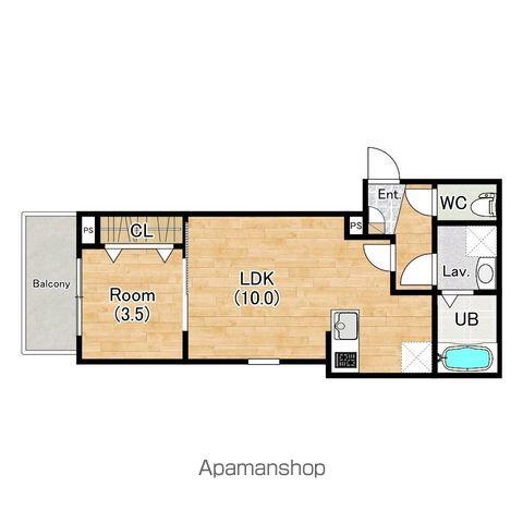 ジーメゾン北名古屋徳重ミソーレ(1LDK/2階)の間取り写真
