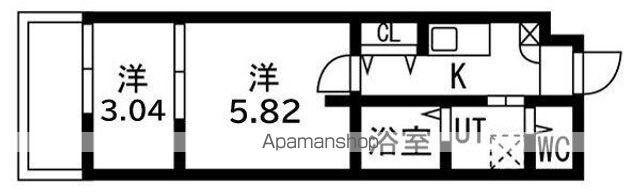 シーエムアンウエスト(2K/4階)の間取り写真