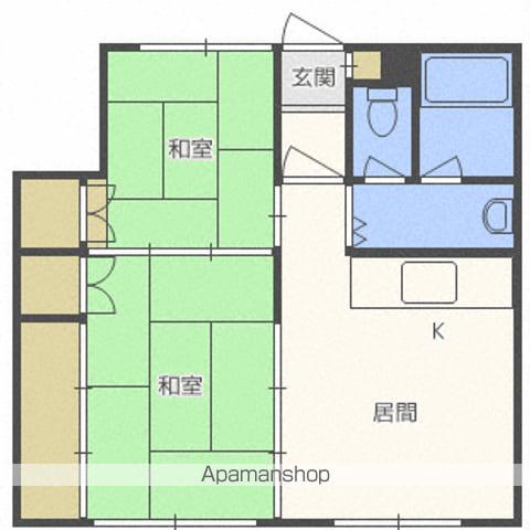 南4条ファミリーハイツ(2DK/1階)の間取り写真