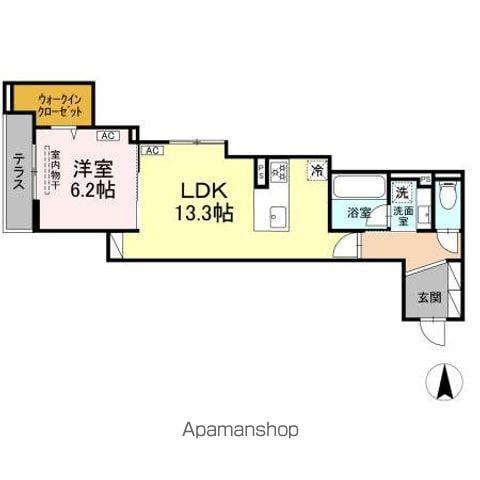 セレスティア中野上高田(1LDK/1階)の間取り写真
