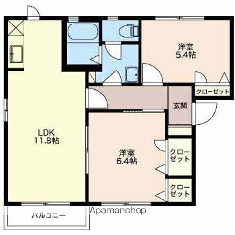 プランドールB(2LDK/2階)の間取り写真