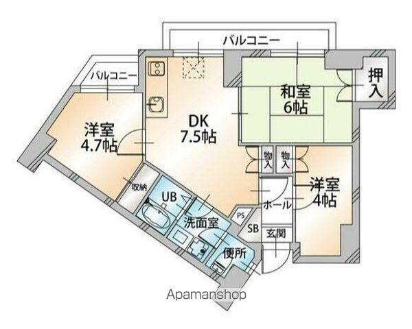 第二八千代ビル(3DK/3階)の間取り写真