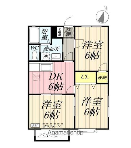 みさとガーデン(3DK/1階)の間取り写真