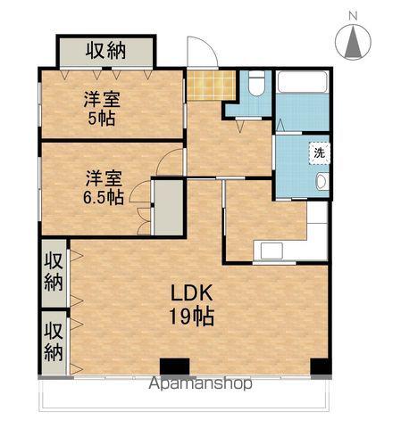 ゆたかビル(2LDK/3階)の間取り写真