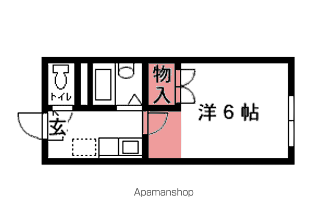 レインボー桜木(1K/1階)の間取り写真