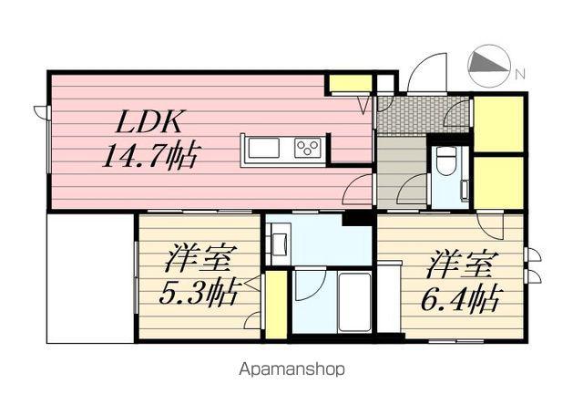 シャーメゾンプレミアス(2LDK/1階)の間取り写真