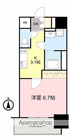 BRIGHTON イースト(1K/6階)の間取り写真