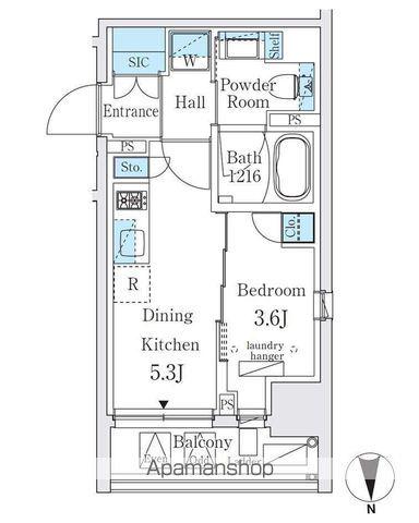 ジオエント秋葉原(1DK/6階)の間取り写真
