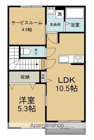VILLA KAKIHI 宮ノ上A(1SLDK/2階)の間取り写真