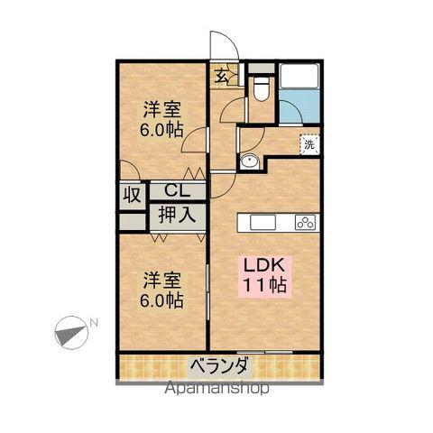 プレミールTY(2LDK/2階)の間取り写真