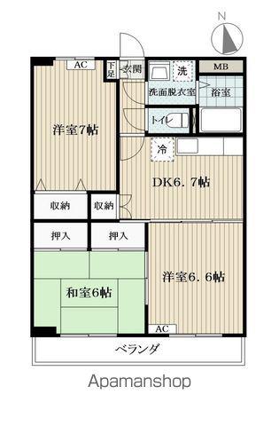 スピリトーゾ桜田東(3DK/4階)の間取り写真