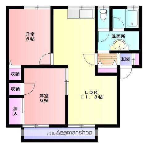 ガーデンシティ桜町D(2LDK/1階)の間取り写真