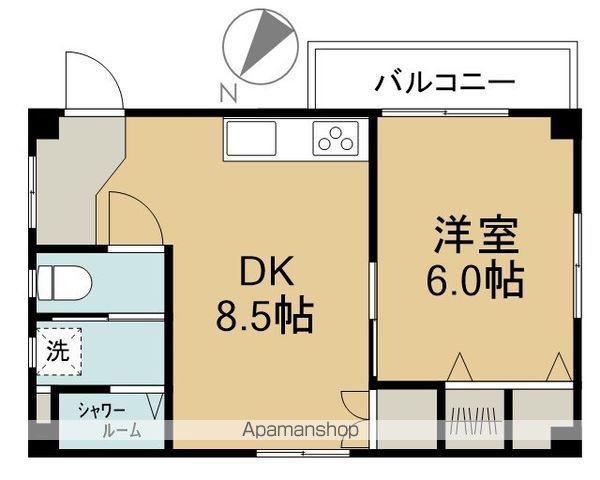 DKビル(1DK/2階)の間取り写真