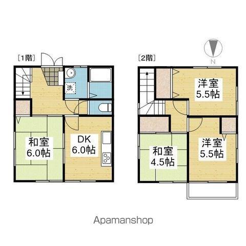 伊予鉄道郡中線 余戸駅 徒歩6分 2階建 築24年(4DK)の間取り写真
