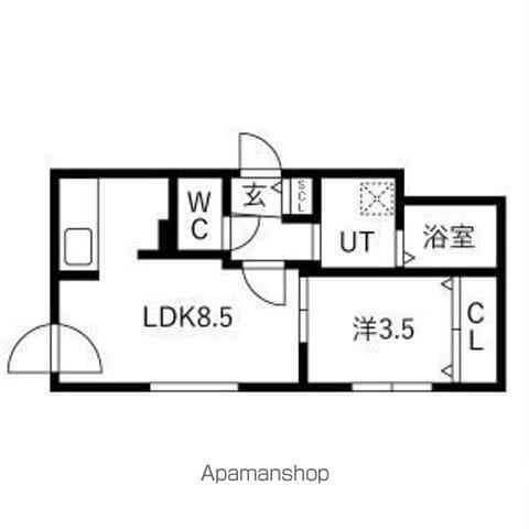 GRAND RICHESSE東札幌(1LDK/2階)の間取り写真