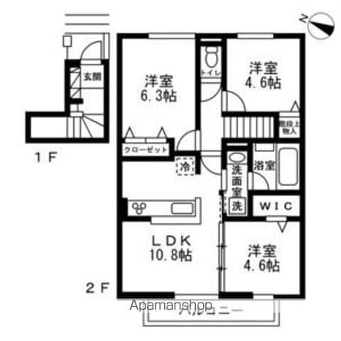 ミルヴィラージュ(3LDK/2階)の間取り写真