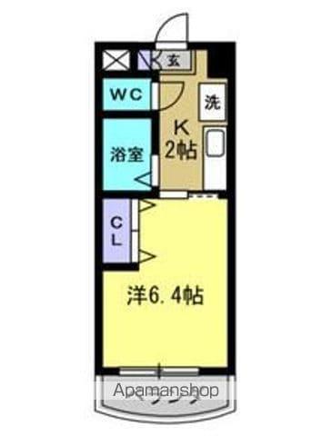 ソアレ住吉(1K/2階)の間取り写真