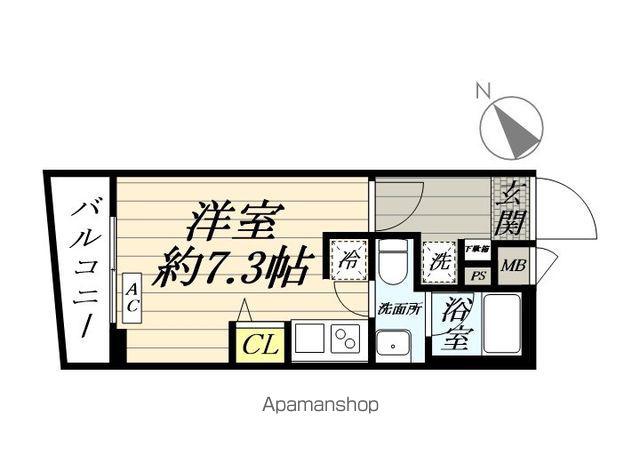 SHOKEN RESIDENCE横浜生麦Ⅲ(ワンルーム/3階)の間取り写真