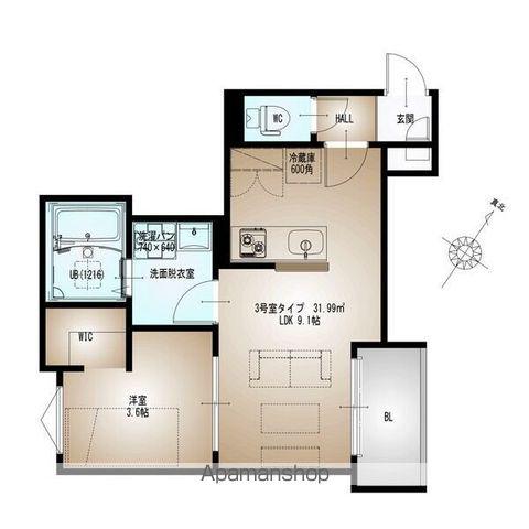 REGALEST 三国ヶ丘(1LDK/1階)の間取り写真