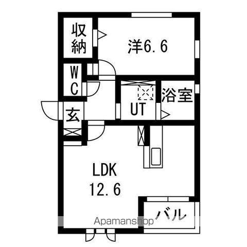 ウィズハイム新井町(1LDK/1階)の間取り写真