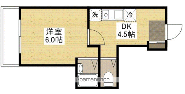 ハーシオンフルタⅠ(1DK/3階)の間取り写真
