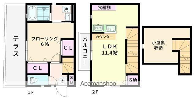 KハウスⅡ(1LDK/1階)の間取り写真