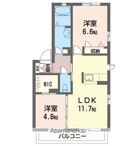 リヴィエールB(2LDK/1階)の間取り写真