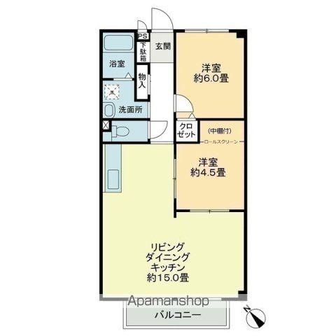 フォブール金山(2LDK/1階)の間取り写真