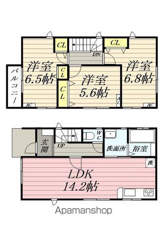 東北本線 白岡駅 徒歩8分 2階建 築1年(3LDK)の間取り写真