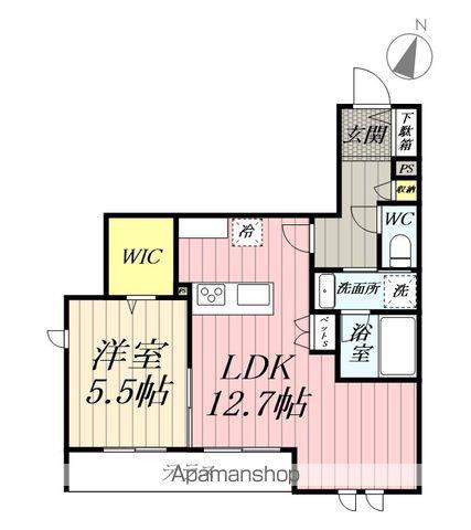 PLAYA VISTA(1LDK/1階)の間取り写真