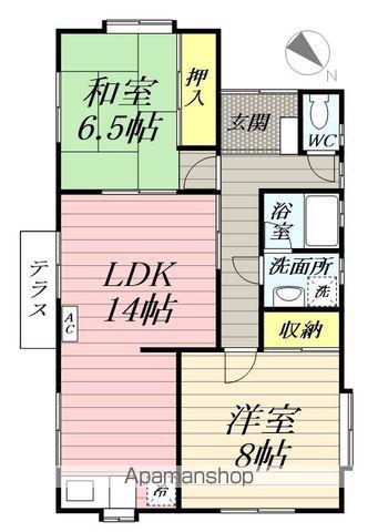 奥羽本線 秋田駅 バス乗車時間:15分 太田町バス停で下車 徒歩13分 1階建 築34年(2LDK)の間取り写真