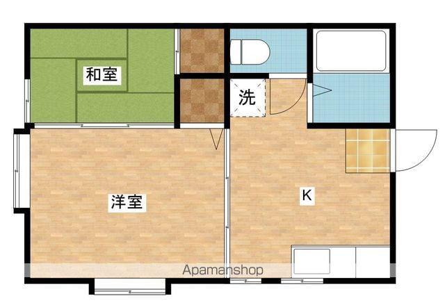 シャンブル江南A(2K/2階)の間取り写真