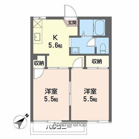 ジュネス喜多山(2DK/1階)の間取り写真