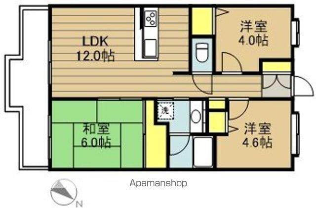 ルネ戸田公園駅前(3LDK/2階)の間取り写真