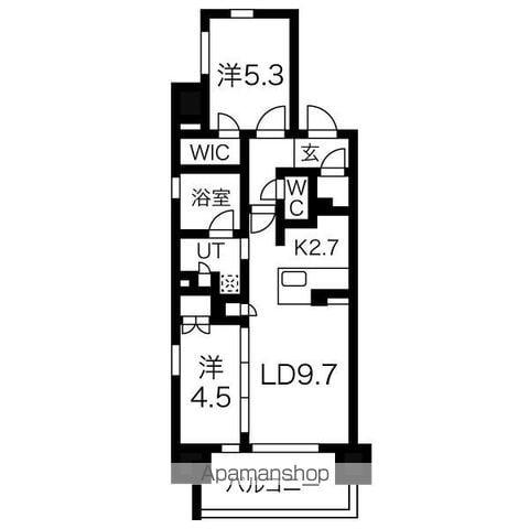 ローレルアイ名駅東(2LDK/13階)の間取り写真