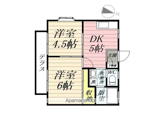 セントバレーA棟(2K/2階)の間取り写真