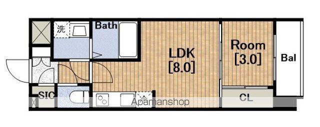 アルティザ瓦屋町(1LDK/3階)の間取り写真
