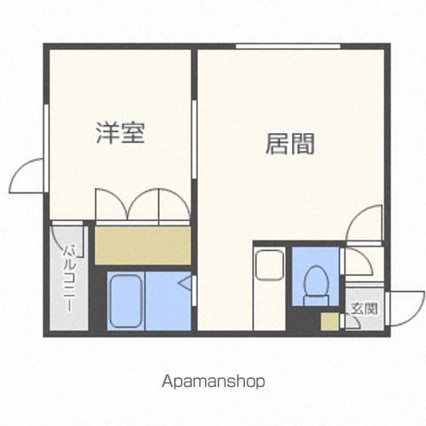 ウィングコート伏古(1DK/3階)の間取り写真