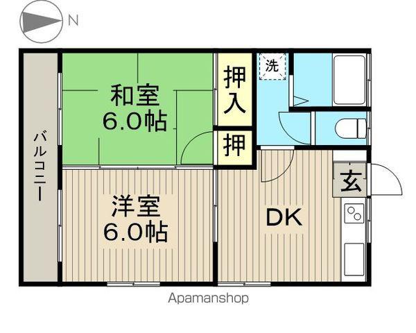 北小岩マンション(2DK/3階)の間取り写真
