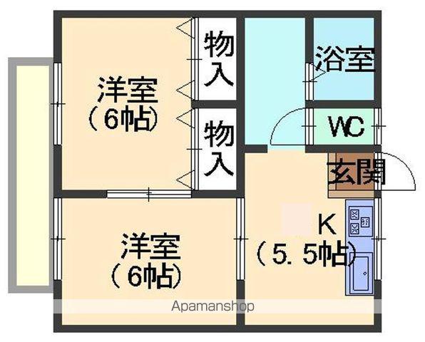 あっぷるハイツ(2K/1階)の間取り写真