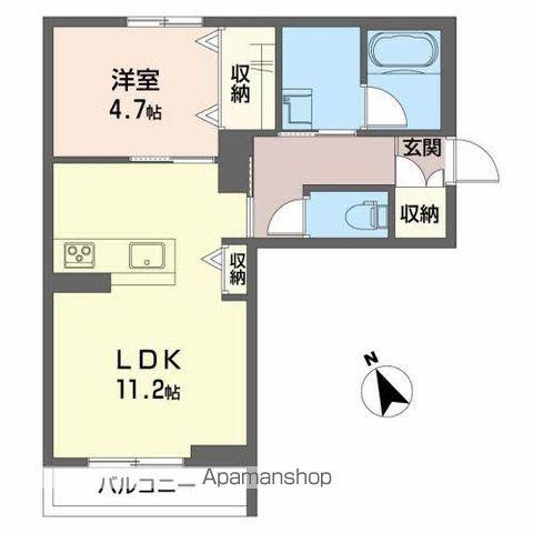 PARFAIT日ノ下(1LDK/1階)の間取り写真