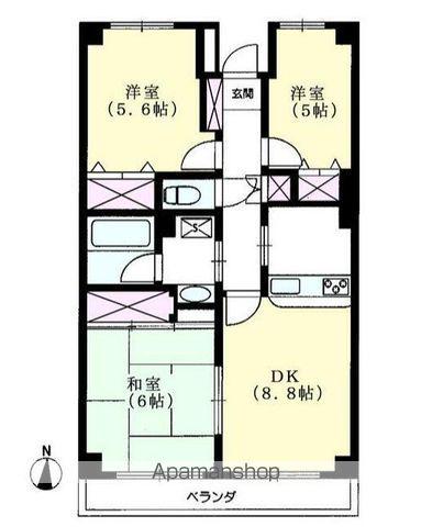 サポーレ天王台(3LDK/2階)の間取り写真