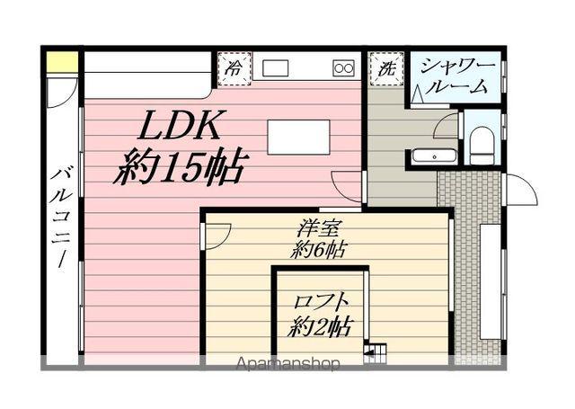 美野島シャトー(1LDK/5階)の間取り写真