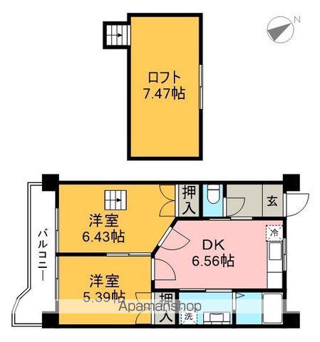 コーポ西村2(1DK/7階)の間取り写真