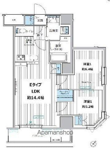 メゾン クロロ(2LDK/7階)の間取り写真