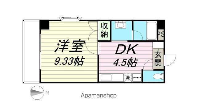 パセオ保春院(1DK/3階)の間取り写真