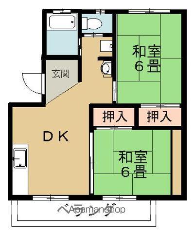 金子マンション(2DK/4階)の間取り写真