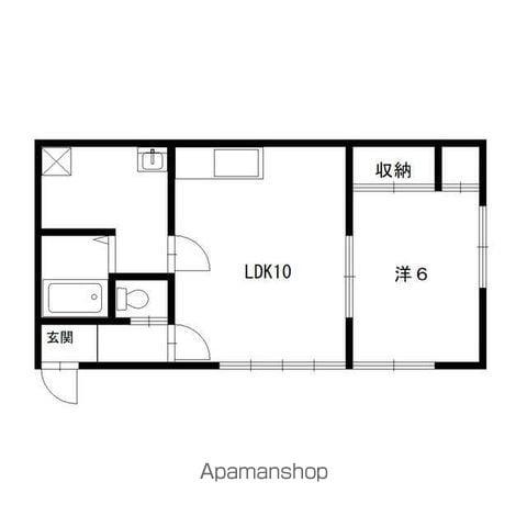タウンハウスアルファ(1LDK/1階)の間取り写真