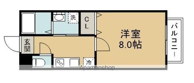 エクシア平成(1K/2階)の間取り写真